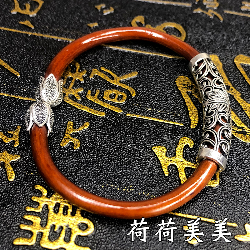 One Piece Dropshipping Tibet Spatholobus Bracelet Women's Ancient Style Opening Tibetan Silver Stitching Men's Couple Authentic Ethnic Ornament