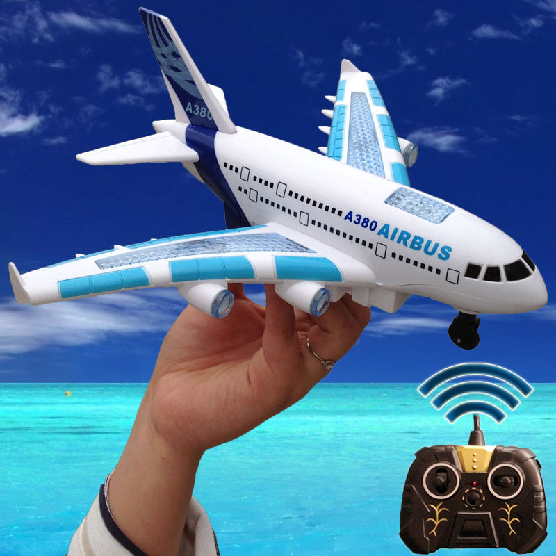 声光儿童玩具飞机4567岁小男孩航空模型遥控飞机a380电动客机耐摔