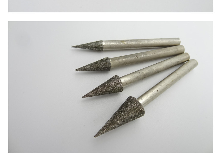 d类6mm杆金刚砂尖针玛瑙翡翠玉石雕刻磨头磨针玉雕横机工具磨棒