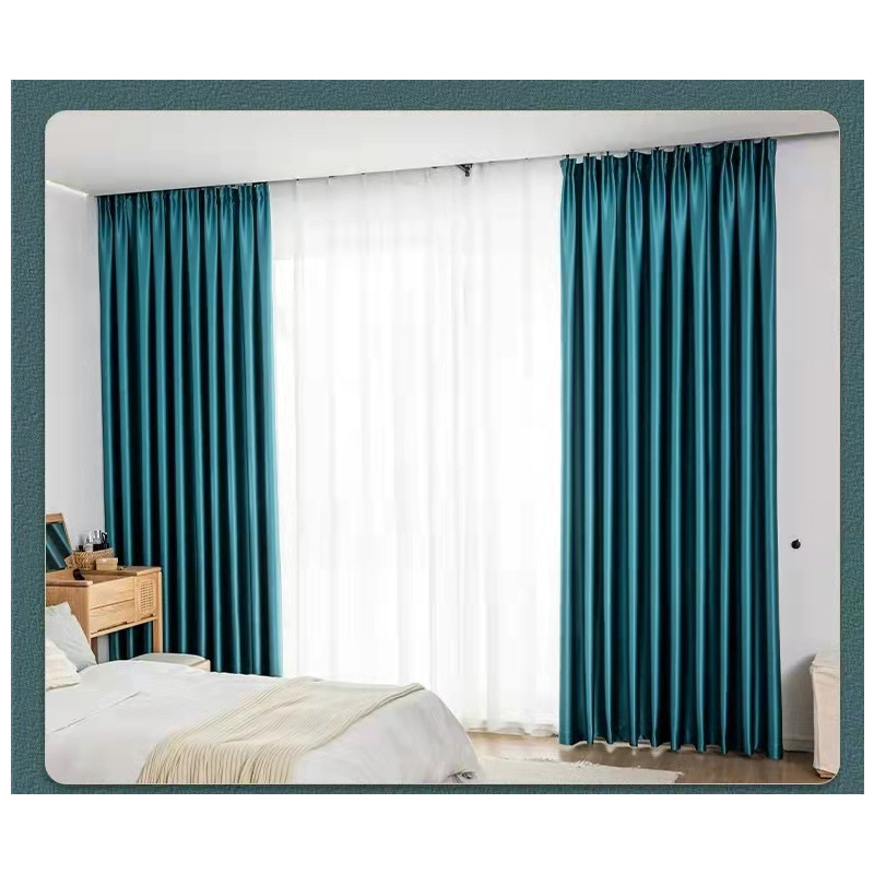 日系玛奇朵窗帘布工厂批发免定型四季遮光布仿麻小红书同款拼接