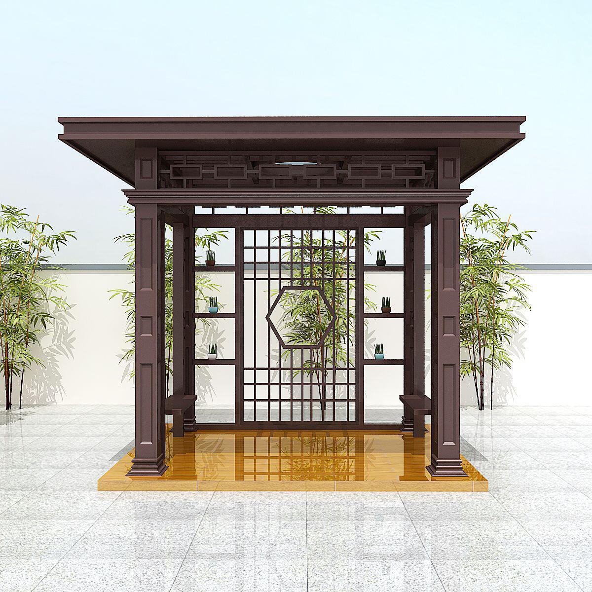 新中式凉亭铝合金厂家定制别墅花园庭院室户外遮阳棚平顶玻璃亭子