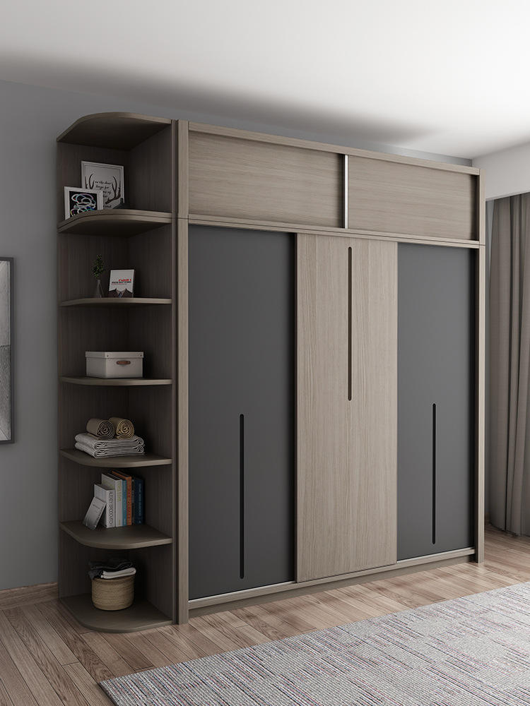 采购2021秋简约定制衣柜整体卧室衣橱烤漆镜面推拉门迷你衣帽间全屋