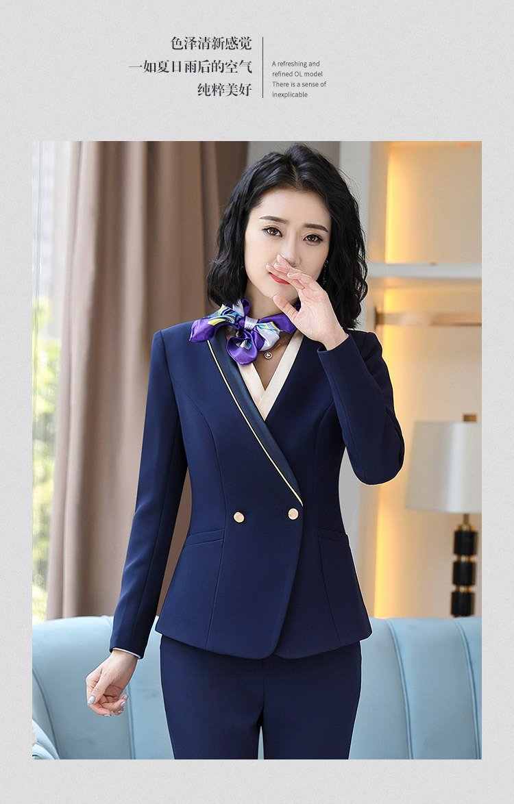 珠宝金店销售营业员工作服女夏季老庙周大生中国黄金职业西装工装