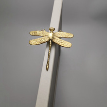 北欧轻奢金色黄铜拉手昆虫系列蜻蜓抽屉橱柜门美式衣柜装饰小云贸