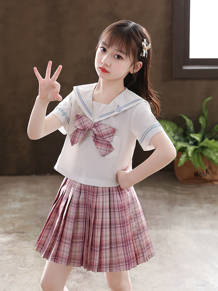 女童jk套装夏装2022新款洋气网红童装女孩学院风儿童夏季两件套潮