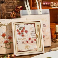 玫瑰日记本高颜值笔记本礼盒套装本子手账本简约创意文艺烫金少女