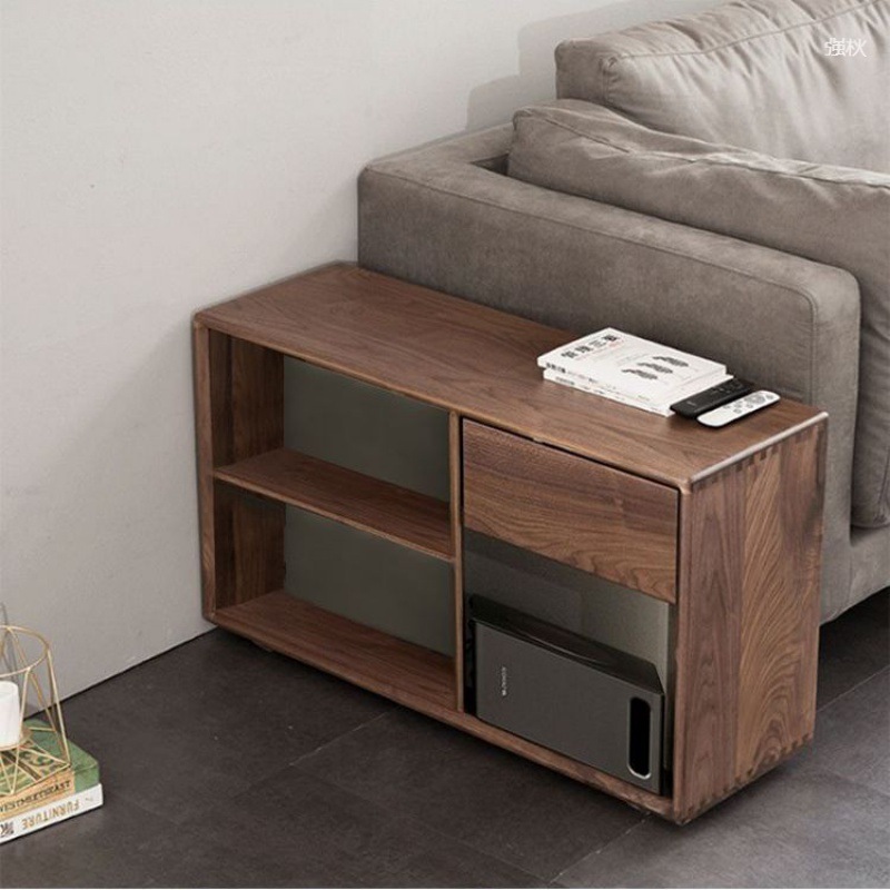 沙发边几侧边柜实木角几边柜窄高柜收纳柜轻奢简约现代置物架