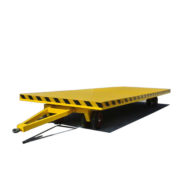 加工定制牵引式平板拖车重型四轮载重车间周转叉车厂区转运搬运平