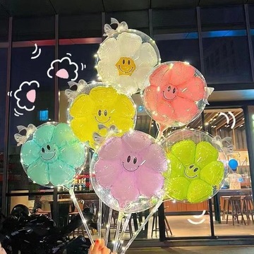 会飞的网红气球批发红波波球小雏菊太阳花发光夜市气球摆摊地代发