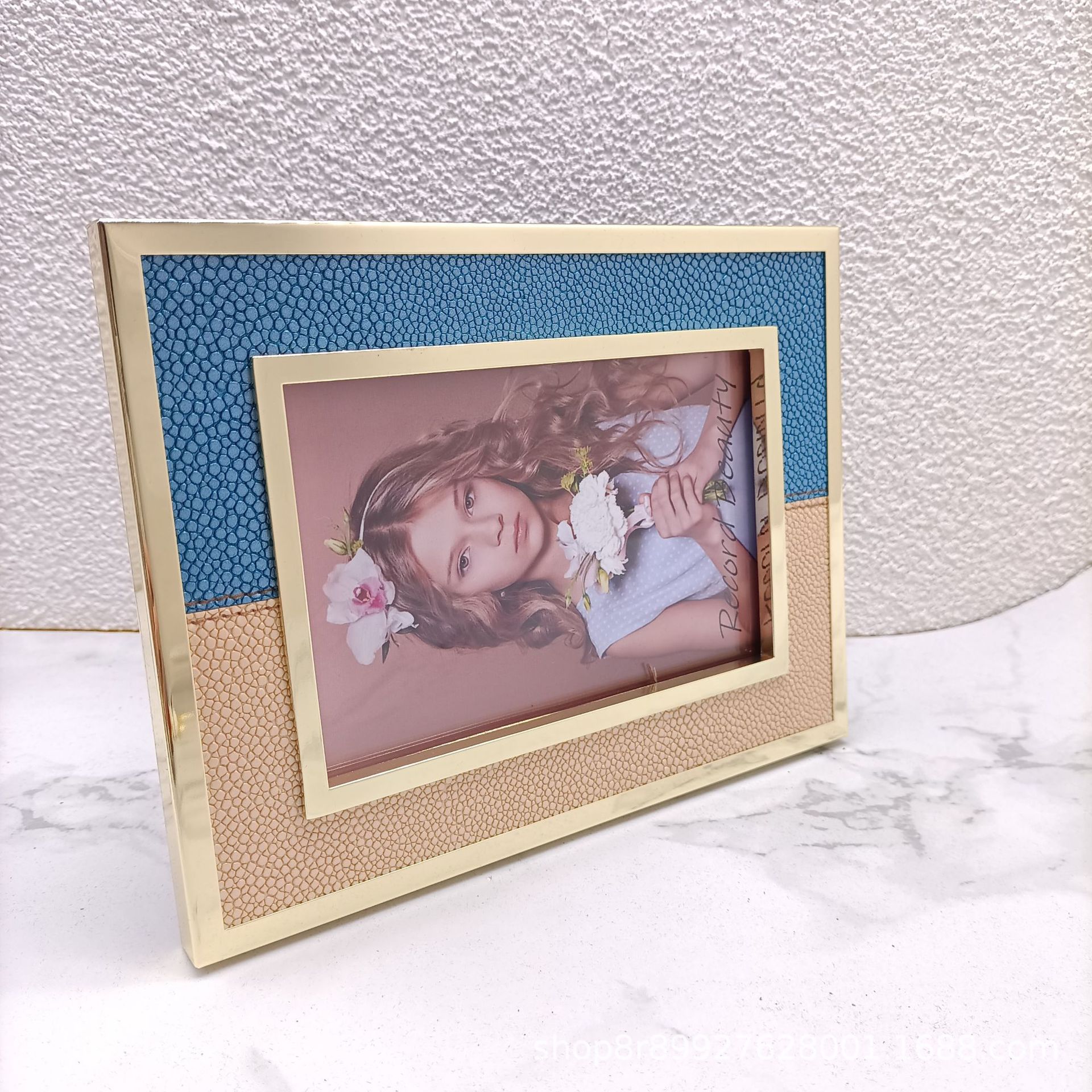 镶皮革金属 相框摆台 现代简约创意相框 婚纱纪念相框