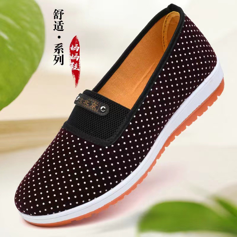 老北京布鞋女士单鞋春秋款老太太一脚蹬休闲女鞋软底