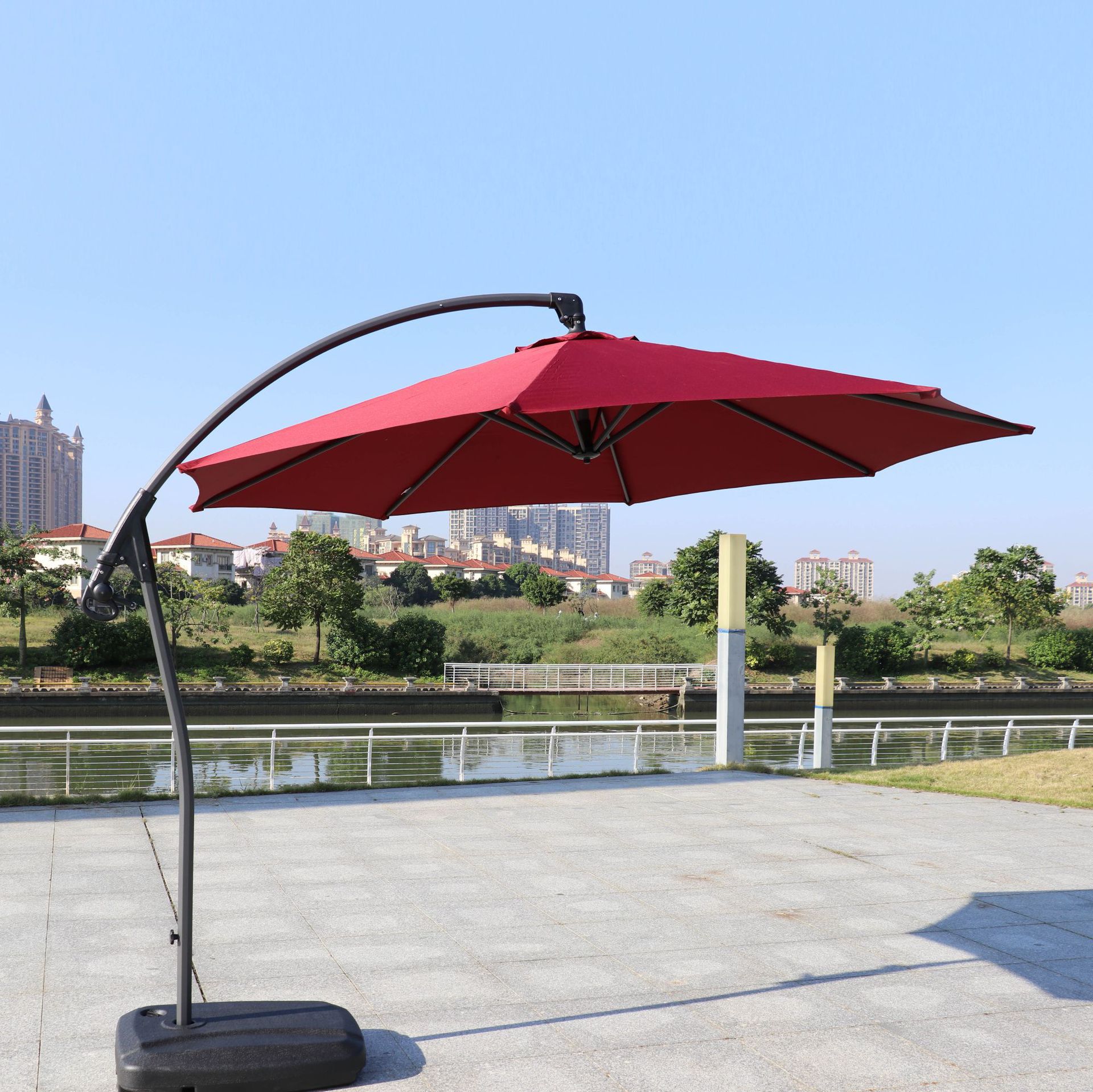 户外四方摆摊伞大太阳伞室外露台手推伞铝质8骨遮阳伞广告伞