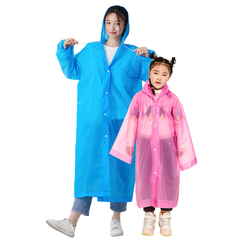 Eva Disposable Children's Raincoat Portable Adult Thicken and Lengthen Full Body Primary School Poncho Student One-Piece