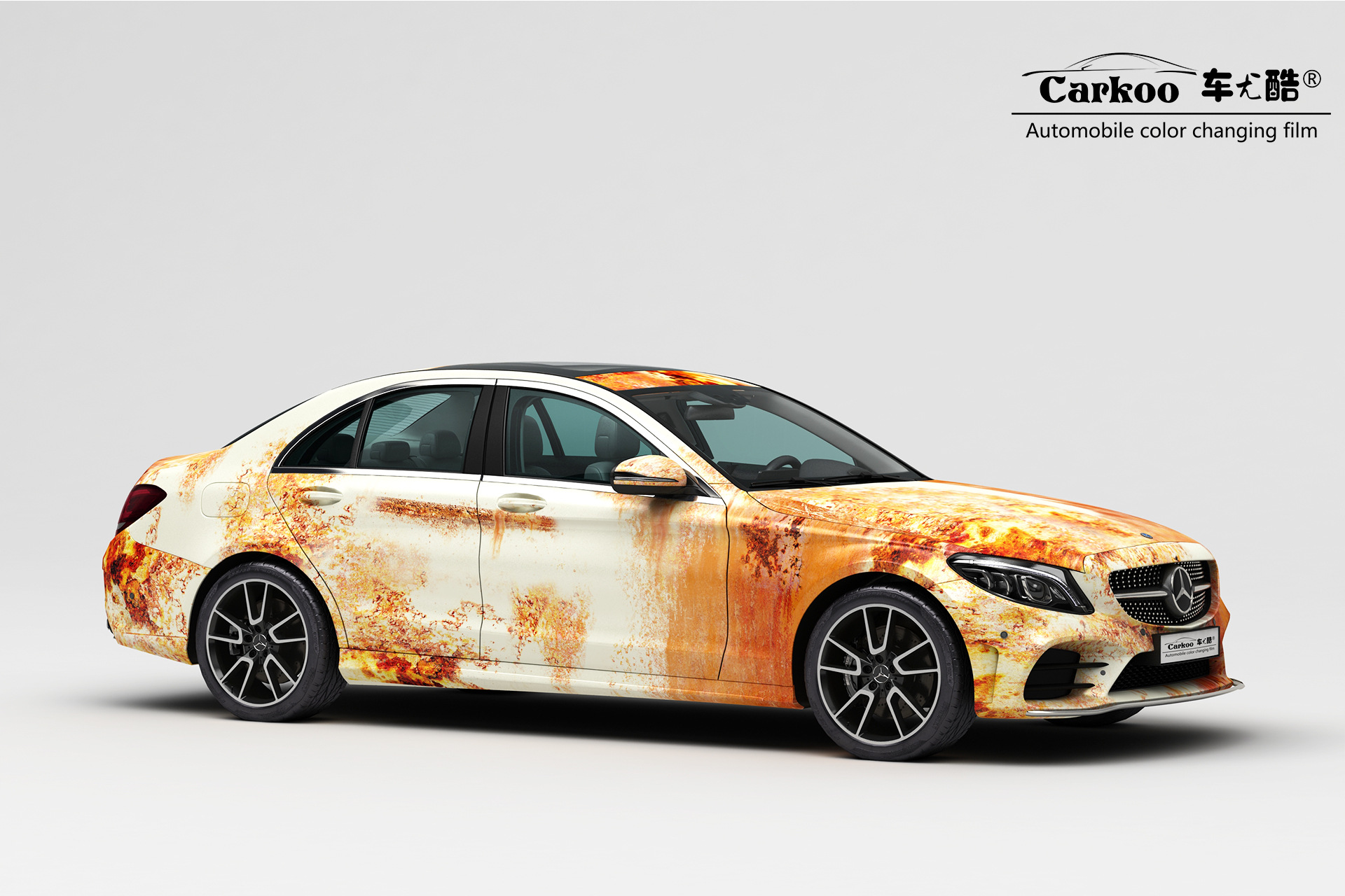 渐变彩绘 汽车贴膜贴纸彩绘汽车改色膜汽车涂鸦膜个性改装车膜渐变色