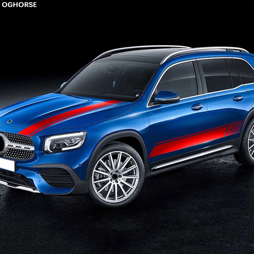 适用奔驰glb级汽车贴纸glb200车身侧裙装饰贴花amg引擎盖改装贴膜