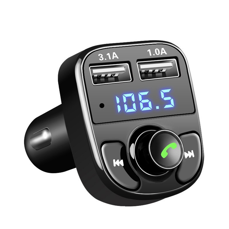 Cross-Border Elegant Bluetooth Car Receiver Transmitter X8 Multi-Function Car Cigarette Lighter Dual USB Charging