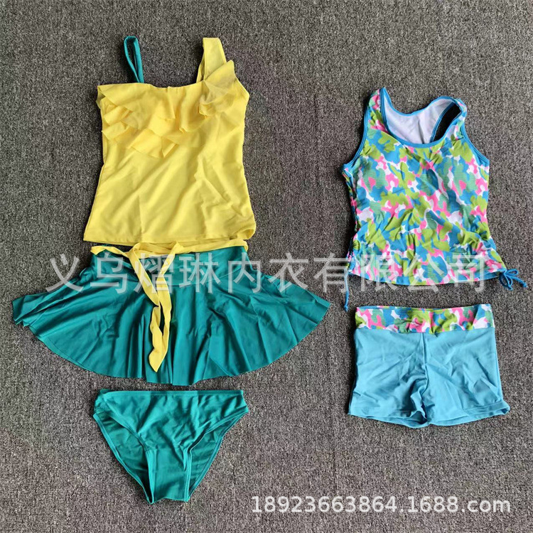 外贸杂款分体泳衣库存批发塞尔维亚泰国缅甸swimming bra set