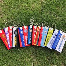 球迷纪念品巴萨皇马曼联利物浦拜仁多头尤文机织布钥匙扣包包挂件