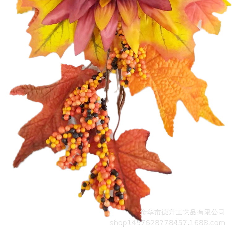 Cross-Border E-Commerce Manufacturers Supply Thanksgiving Harvest Festival Halloween Autumn Maple Leaf SUNFLOWER Wall Hanging Ornaments Pendant