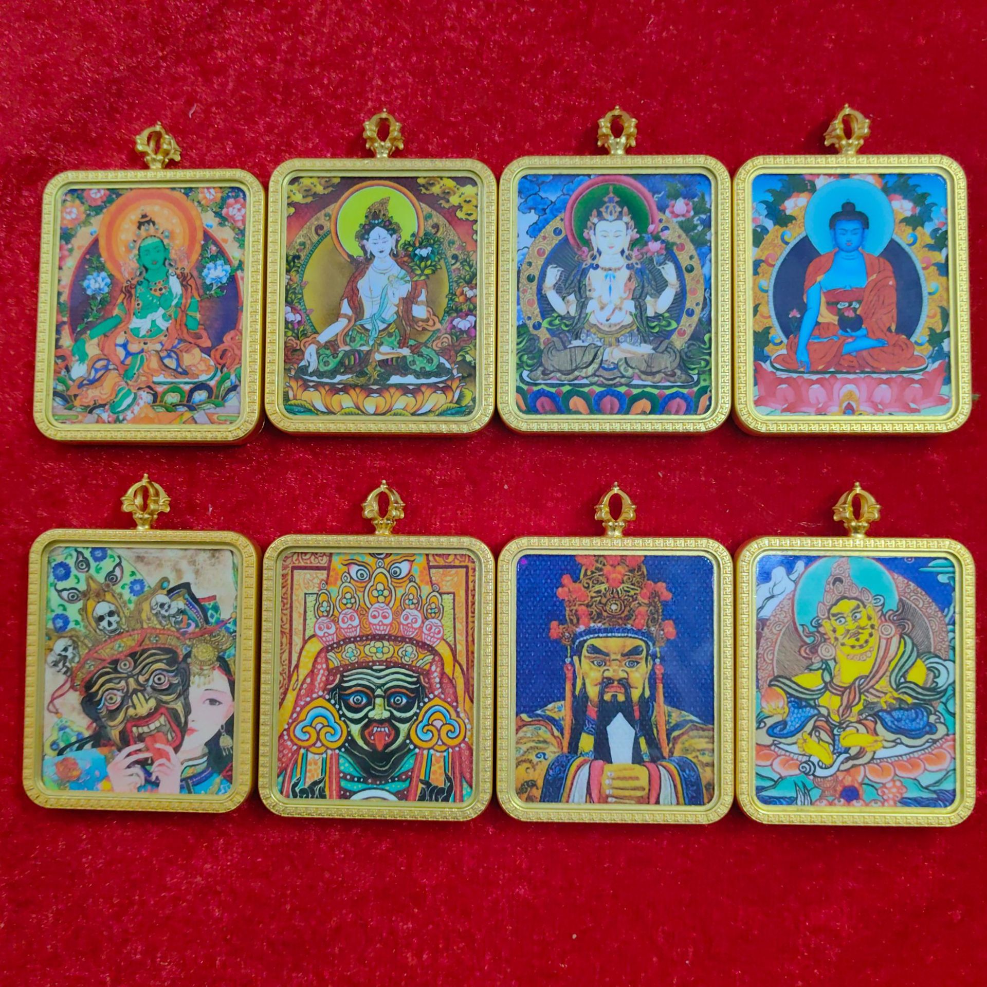 扎基拉姆前世今生随身白度母小唐卡吊坠新款45*55防水嘎乌批发