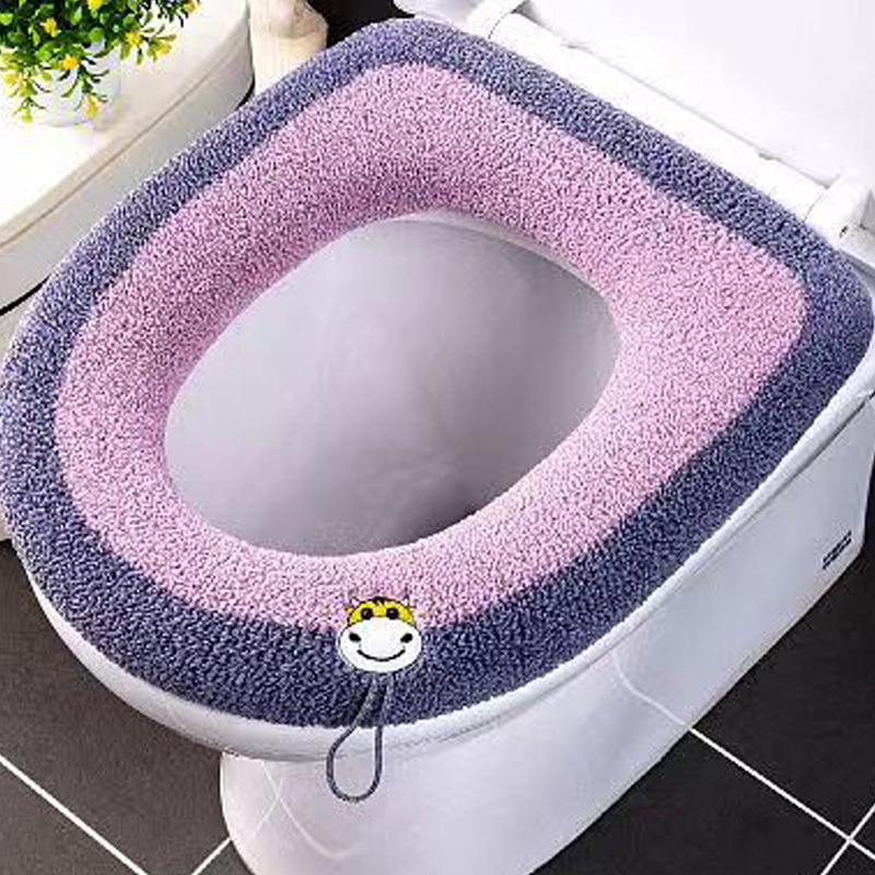 Knitted Toilet Seat Wholesale Toilet Seat Cover Generation Cartoon Calf Cow Head Pattern Toilet Mat Universal Factory Direct Sales