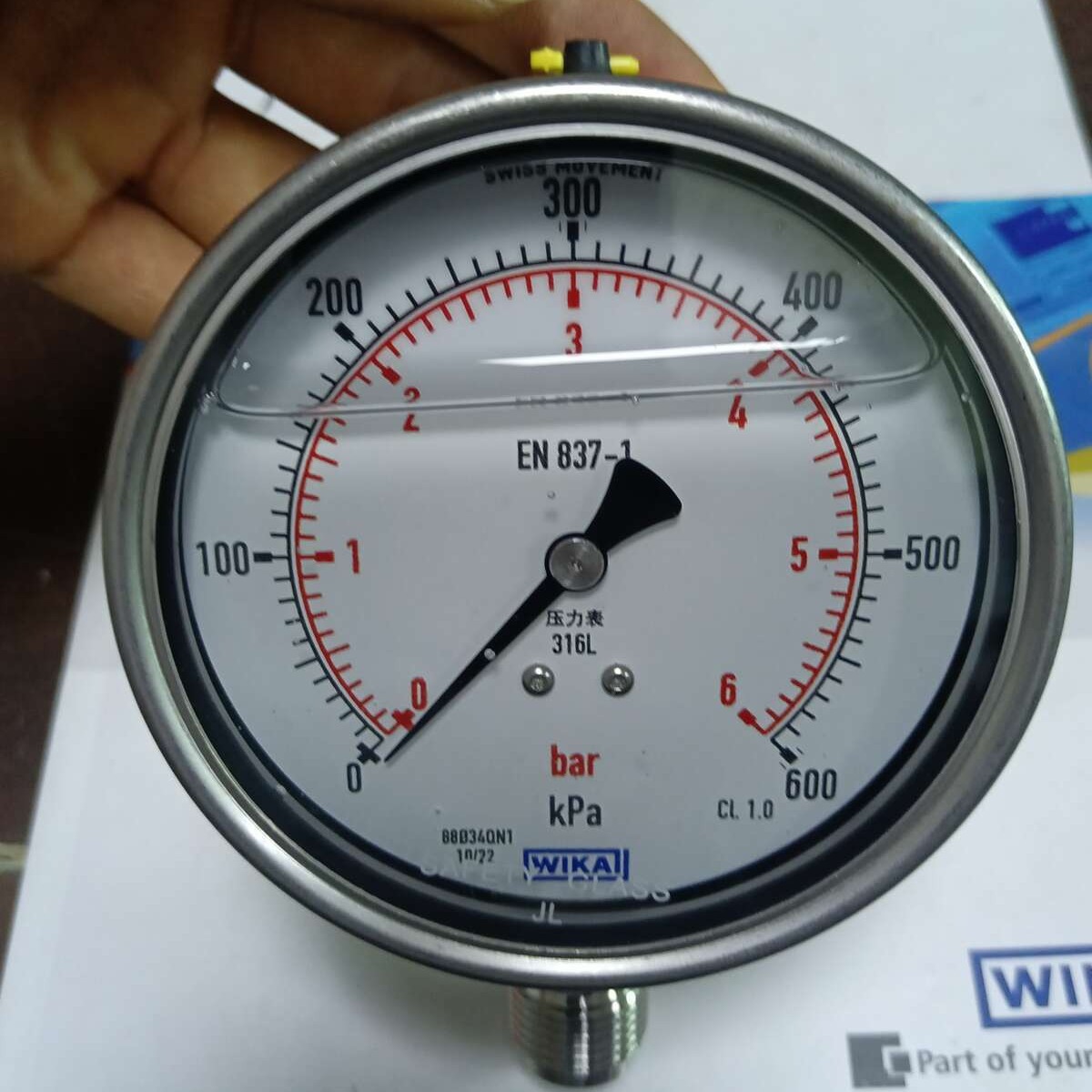 100wika不锈钢材质充液耐震压力表量程40mpa以下原装威卡-阿里巴巴