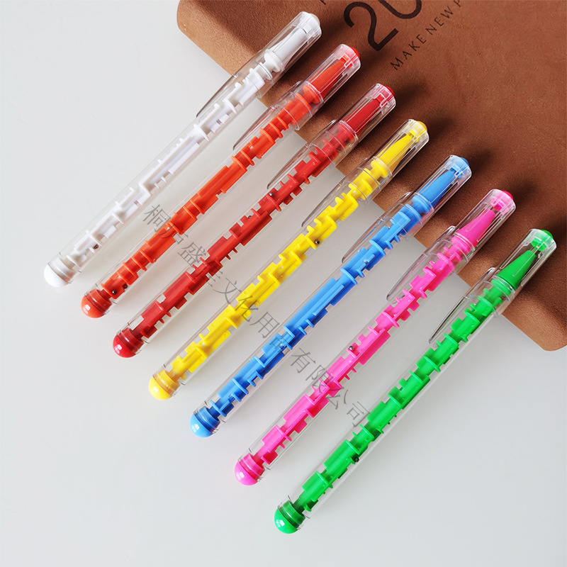 厂家供应 迷宫造型圆珠笔 小钢珠迷宫玩具笔 小学生用品笔