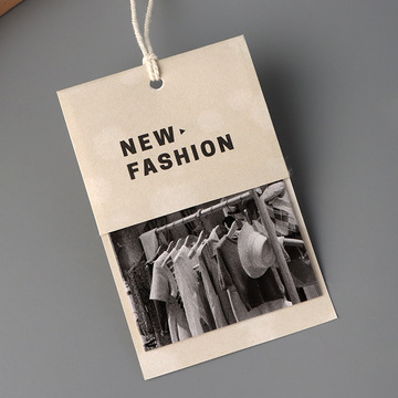 免费设计衣服吊牌标签价格高级羊皮纸男装女装挂牌加厚通用定 做