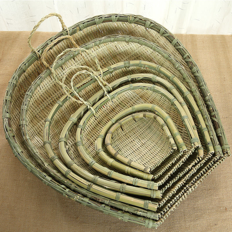 竹编制品竹筲箕簸箕竹筛子竹篮子竹编家用农家淘米洗菜沥饭沥水