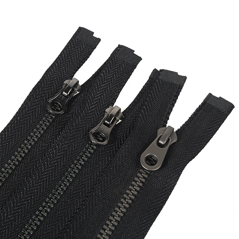 工厂批发3号金属拉链y牙黑色80cm开尾黄铜拉锁皮衣服装箱包拉链条