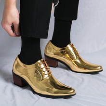新款韩版黄金战靴男鞋时尚修身尖头高跟鞋透气休闲潮流切尔西皮鞋