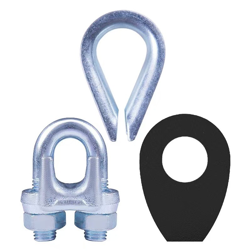 钢丝绳夹头锁扣卡扣自锁收紧器镀锌卡头三角鸡心环重型环套环