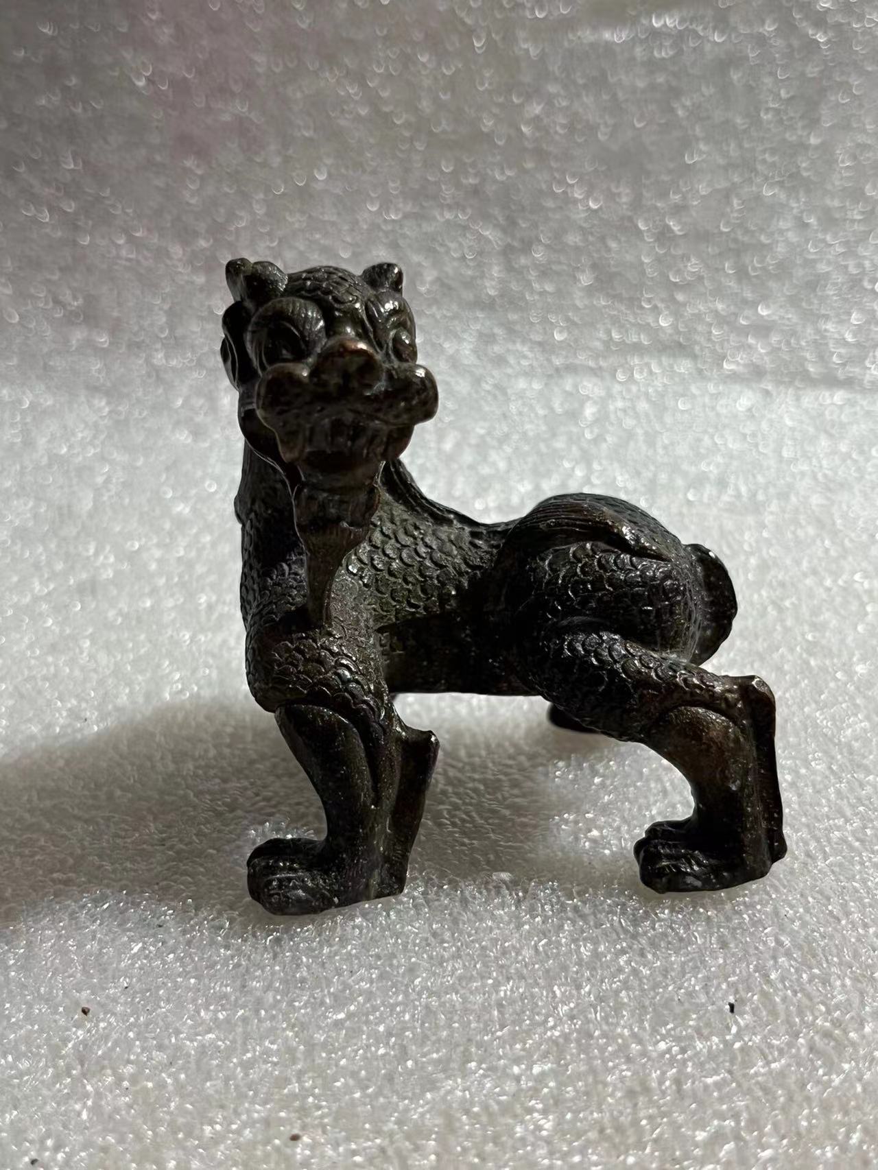 古董古玩批发铜器仿古狮子北辽金时期小铜狮子家居复古工艺送朋友