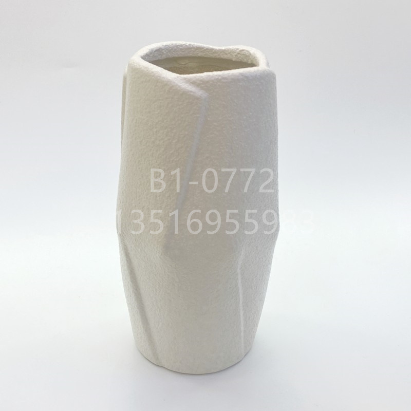 Simple Nordic Ceramic Vase White Ins Style Ceramic Flowerpot Modern Flower Arrangement Bed & Breakfast Desktop Office Ornaments