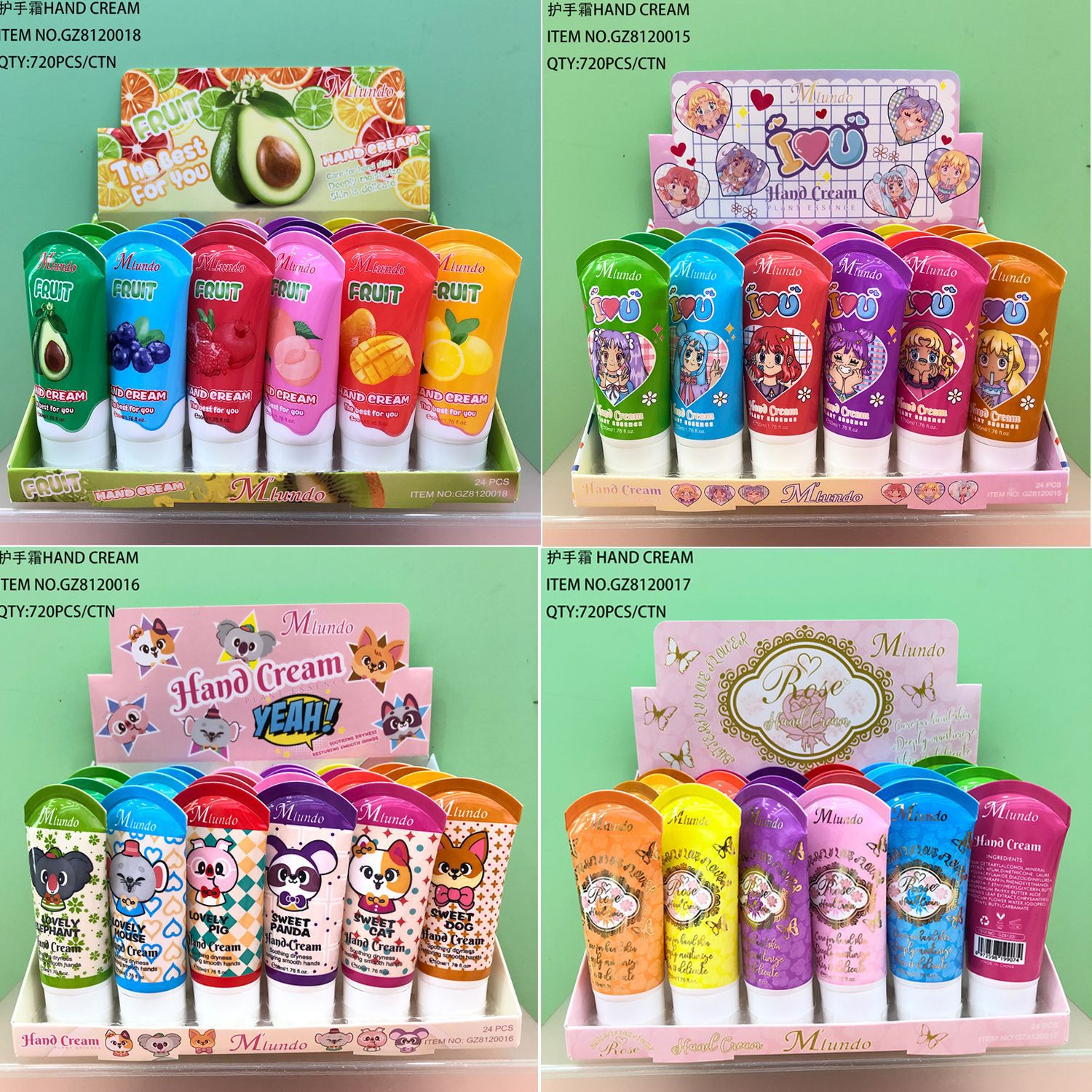 mlundo护手霜补水保湿滋润可爱卡通hand cream秋冬嫩滑防干裂滋润