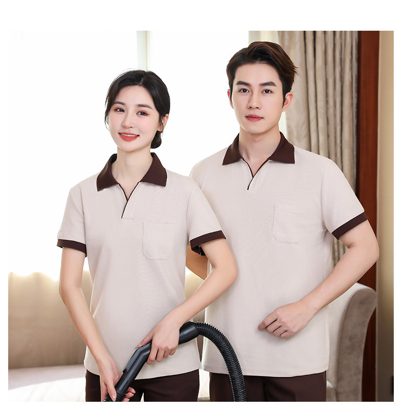 酒店工作服夏装女保洁服宾馆客房服务员加大码短袖物业清洁员工装