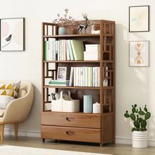 简易书架家用书房书柜置物架落地收纳架多层客厅储物柜实木储物架