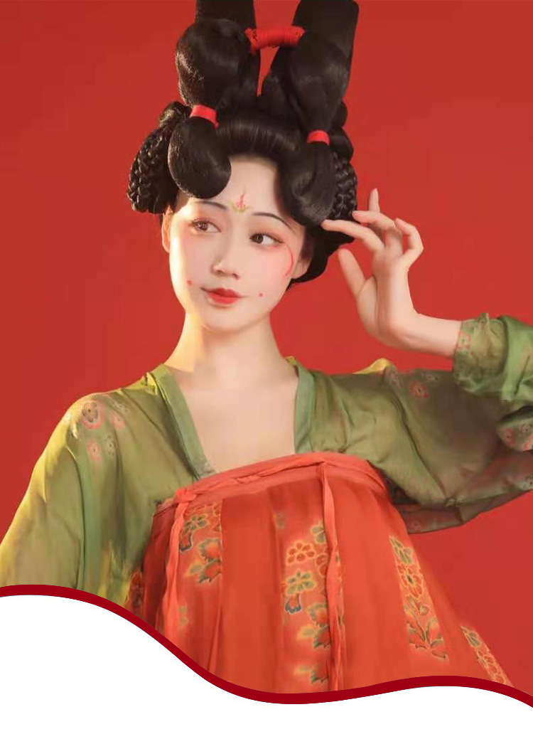 一件代发唐宫夜宴古装造型唐风春晚演出同款古风一体发包发髻造型