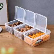 翻盖试保鲜盒塑料长方形商用超市小号透明加厚干货杂粮调料收纳名