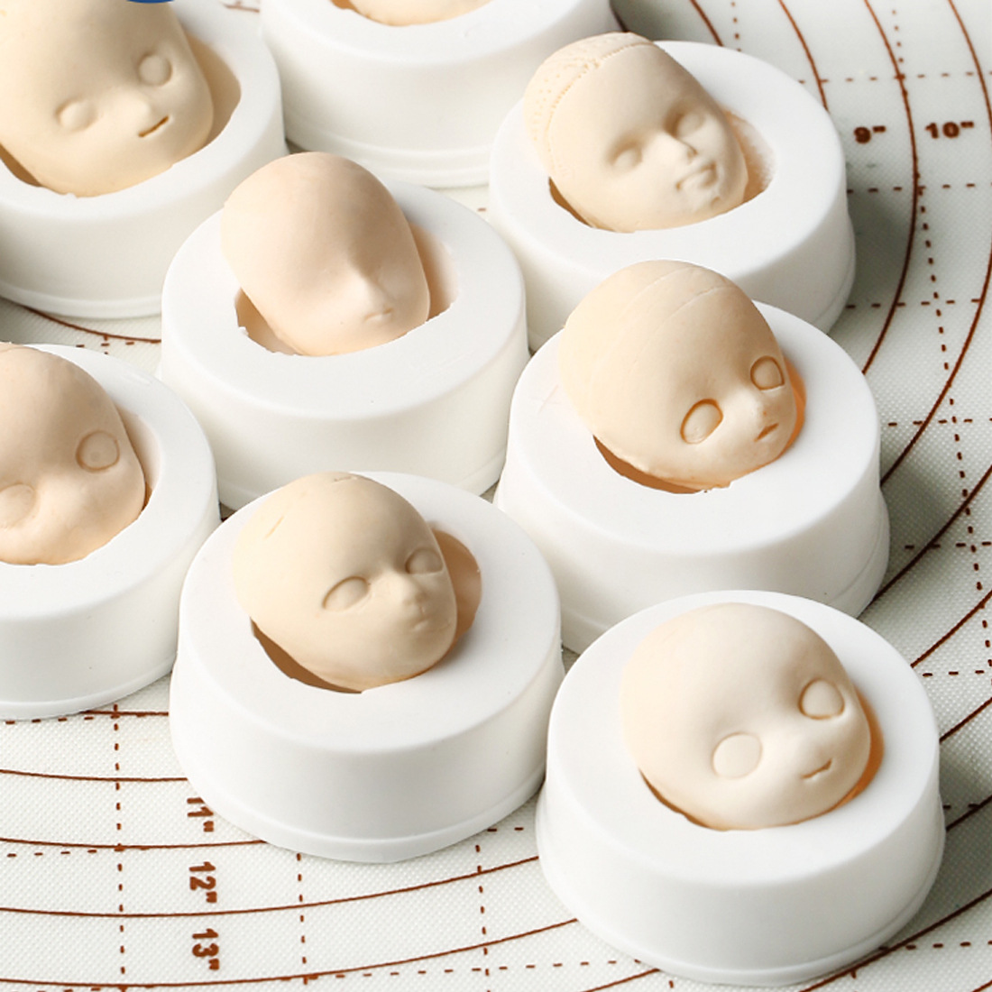 翻糖人偶模翻糖蛋糕装饰模超轻黏土做翻糖公仔头部人头硅胶模具