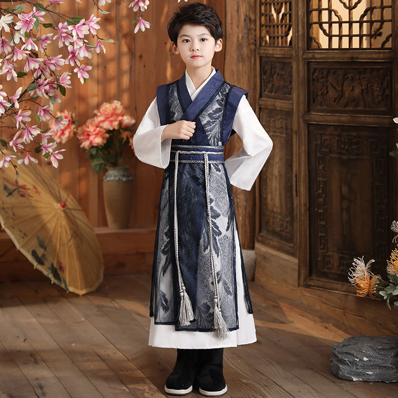 男童锦衣卫汉服帅气小男孩古风儿童古装书生公子装飘逸秋装少爷服