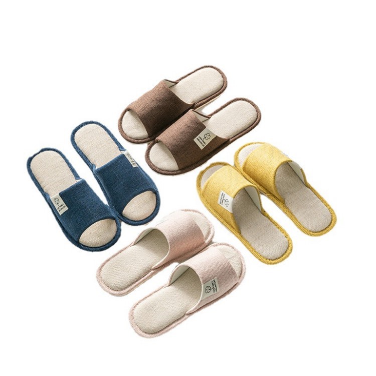 2022 Spring and Autumn Linen Slippers Couple's Home Slippers Indoor Couple Slippers Ladies Home Sandals Batch