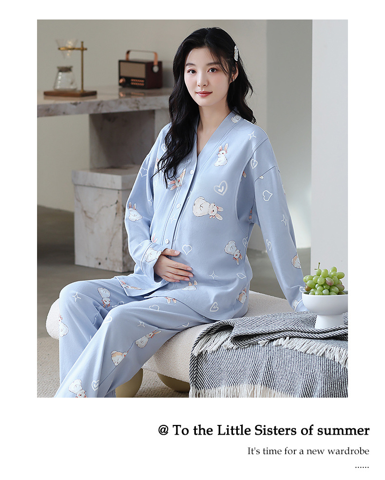Autumn Cotton Maternity Nursing Sleepwear Spring Fall Feeding Nightwear Clothes for Pregnant Women Pregnancy Pajamas Lounge Suit 52 O1CN01g9sh0D1fxwYJ4R28L !!2496274074 0 cib