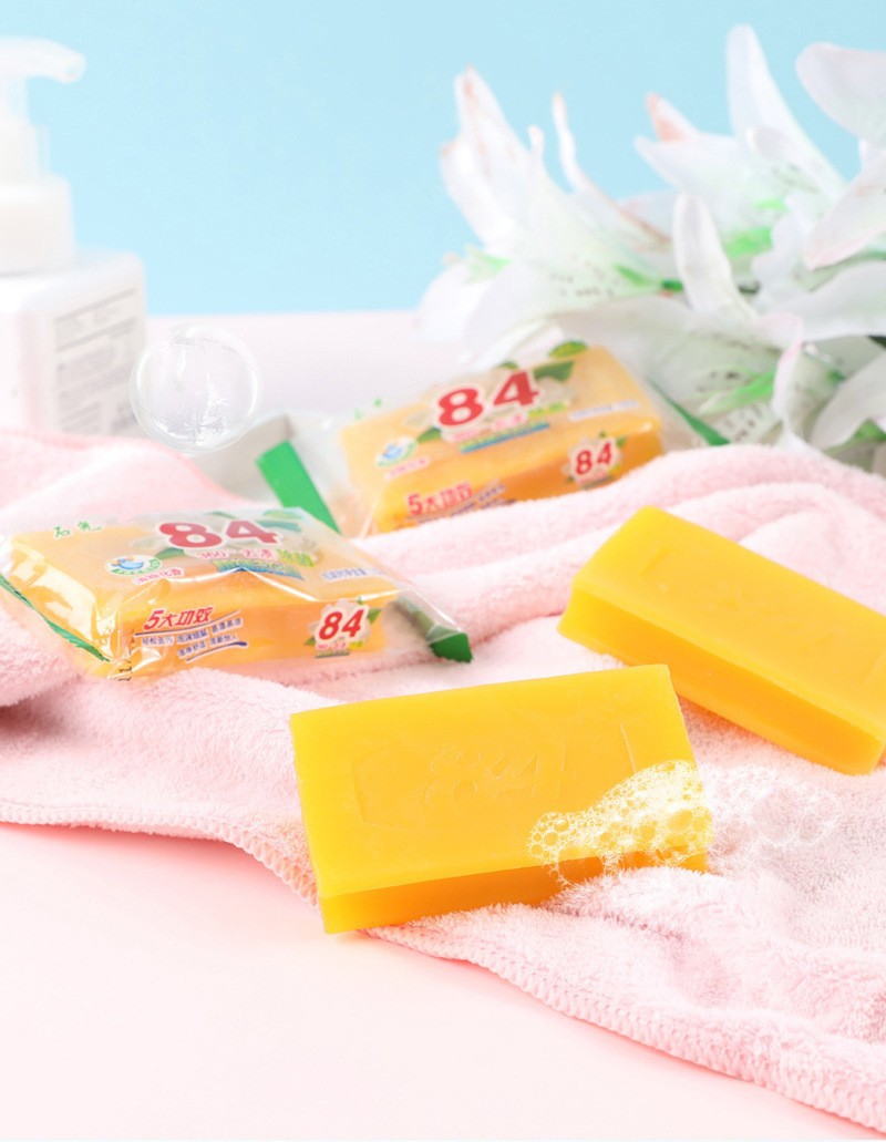 厂家批发84内衣皂小苏打洗衣裤皂透明肥皂香皂家用洗手皂一元货源