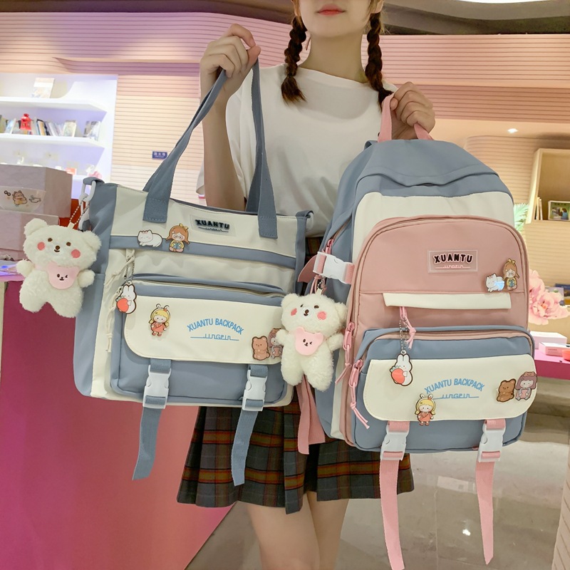 Schoolbag Female Summer Ins Style Backpack High School Student Junior High School and Elementary School Students Grade 3 to 5 Grade 6 Cute Backpack