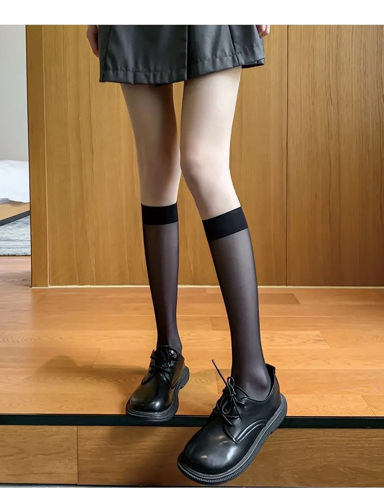 抖音爆款网红jk黑丝袜女短袜夏季透气中筒高筒长筒袜子潮小腿袜