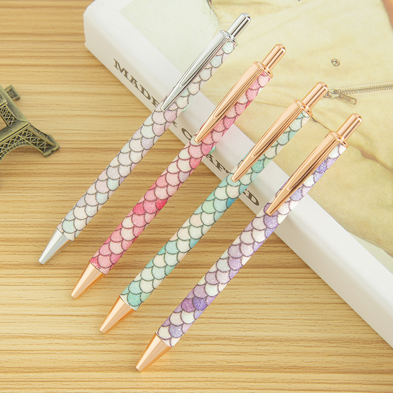 In Stock Wholesale Pu Retractable Ballpoint Pen Creative Scale Gift Pen Metal Advertising Ballpoint Pen