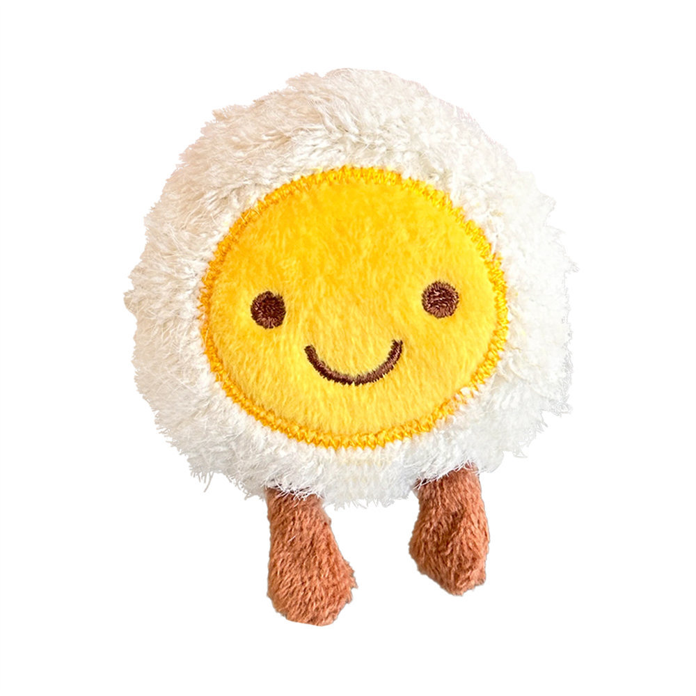 Cartoon Plush Poached Egg Doll Pendant Cute Egg Brooch Keychain Pendant School Bag Bag Charm Ornament