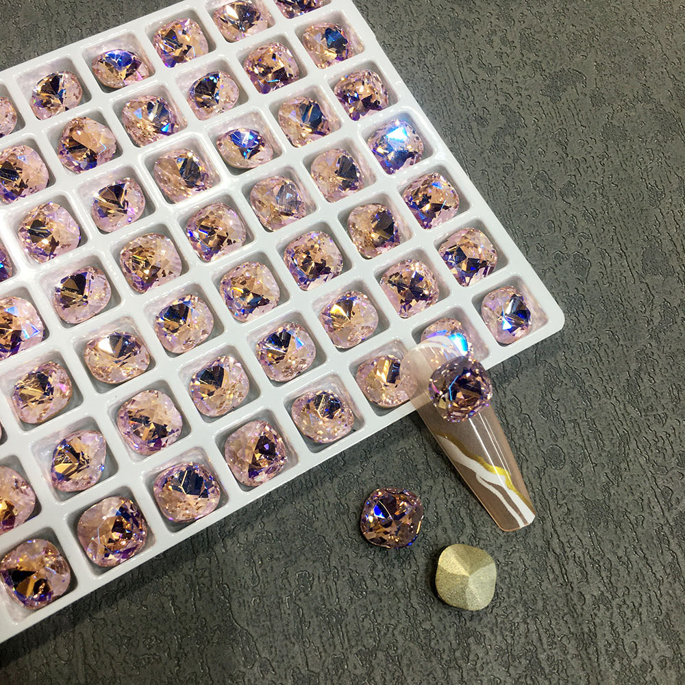 Baoshi OSHA Boutique AAA Level K9 Diamond Pink Moonlight Shaped Diamond Wear Rhinestone DIY Nail Sticker