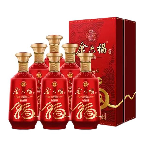 金六福祥福8 中国人的福酒 五粮浓香陈年佳酿50.8度500ml*6-阿里巴巴
